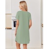 Ekouaer Nightgowns for Women Bamboo Viscose Sleep Shirts T Shirt Night Gown Short Sleeve Nightshirt Cooling Pajama Dress(Light Green)