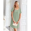 Ekouaer Nightgowns for Women Bamboo Viscose Sleep Shirts T Shirt Night Gown Short Sleeve Nightshirt Cooling Pajama Dress(Light Green)