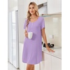 Ekouaer Nightgowns for Women Bamboo Viscose Sleep Shirts T Shirt Night Gown Short Sleeve Nightshirt Cooling Pajama Dress(Lilac)