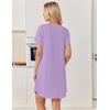 Ekouaer Nightgowns for Women Bamboo Viscose Sleep Shirts T Shirt Night Gown Short Sleeve Nightshirt Cooling Pajama Dress(Lilac)