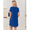 Ekouaer Nightgowns for Women Bamboo Viscose Sleep Shirts T Shirt Night Gown Short Sleeve Nightshirt Cooling Pajama Dress(Navy)