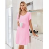 Ekouaer Nightgowns for Women Bamboo Viscose Sleep Shirts T Shirt Night Gown Short Sleeve Nightshirt Cooling Pajama Dress(Pink)