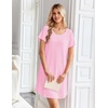 Ekouaer Nightgowns for Women Bamboo Viscose Sleep Shirts T Shirt Night Gown Short Sleeve Nightshirt Cooling Pajama Dress(Pink)
