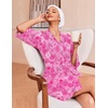 Ekouaer Robes for Women Waffle Knit Bathrobe Soft Lightweight Knee Length Loungewear S-XXL(A-pink-floral)