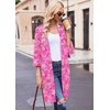Ekouaer Robes for Women Waffle Knit Bathrobe Soft Lightweight Knee Length Loungewear S-XXL(A-pink-floral)