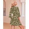 Ekouaer Robes for Women Waffle Knit Bathrobe Soft Lightweight Knee Length Loungewear S-XXL(Army Green Floral)