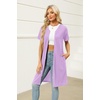 Ekouaer Women Zipper Robes Waffle Short Bathrobe Lightweight House Coat with Pockets Soft Nightgown S-3XL(Light Purple)