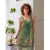 Ekouaer Women’s Nightgown V-neck Chemise Sleepwear Lace Nightwear Soft Lingerie for Women(Boho Green Floral)