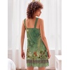 Ekouaer Women’s Nightgown V-neck Chemise Sleepwear Lace Nightwear Soft Lingerie for Women(Boho Green Floral)