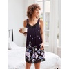 Ekouaer Women’s Nightgown V-neck Chemise Sleepwear Lace Nightwear Soft Lingerie for Women(Deep Purple Floral)