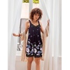 Ekouaer Women’s Nightgown V-neck Chemise Sleepwear Lace Nightwear Soft Lingerie for Women(Deep Purple Floral)