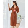 Ekouaer Women’s Robe Long Waffle Knit Bathrobe Lightweight Soft Kimono Robes Loungewear S-XXL(Caramel Colour)