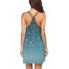 Ekouaer Women’s V Neck Sleeveless Nightgown(Blue-green Vines)