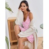 Ekouaer Women’s V Neck Sleeveless Nightgown(Pink Floral)