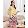 Ekouaer Zipper Robes for Women 3/4 Sleeves Housecoat Soft Nightgowns Sleepwear Mumu House Dresses with Pockets(Yellow Floral)