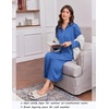 Ekouaer Zipper Robes for Women Long Sleeve Lightweight House Coats with Pockets Zip Up Bathrobe Loungewear S-3XL(Blue)