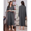 Ekouaer Zipper Robes for Women Long Sleeve Lightweight House Coats with Pockets Zip Up Bathrobe Loungewear S-3XL(Deep Gray)