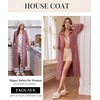 Ekouaer Zipper Robes for Women Long Sleeve Lightweight House Coats with Pockets Zip Up Bathrobe Loungewear S-3XL(Gray Purple)