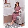 Ekouaer Zipper Robes for Women Long Sleeve Lightweight House Coats with Pockets Zip Up Bathrobe Loungewear S-3XL(Gray Purple)