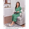Ekouaer Zipper Robes for Women Long Sleeve Lightweight House Coats with Pockets Zip Up Bathrobe Loungewear S-3XL(Green)