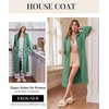 Ekouaer Zipper Robes for Women Long Sleeve Lightweight House Coats with Pockets Zip Up Bathrobe Loungewear S-3XL(Green)