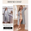 Ekouaer Zipper Robes for Women Long Sleeve Lightweight House Coats with Pockets Zip Up Bathrobe Loungewear S-3XL(Light Gray)