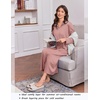 Ekouaer Zipper Robes for Women Long Sleeve Lightweight House Coats with Pockets Zip Up Bathrobe Loungewear S-3XL(Misty Rose)