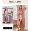 Ekouaer Zipper Robes for Women Long Sleeve Lightweight House Coats with Pockets Zip Up Bathrobe Loungewear S-3XL(Misty Rose)