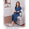 Ekouaer Zipper Robes for Women Long Sleeve Lightweight House Coats with Pockets Zip Up Bathrobe Loungewear S-3XL(Navy)