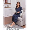 Ekouaer Zipper Robes for Women Long Sleeve Lightweight House Coats with Pockets Zip Up Bathrobe Loungewear S-3XL(Navy Blue)