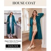 Ekouaer Zipper Robes for Women Long Sleeve Lightweight House Coats with Pockets Zip Up Bathrobe Loungewear S-3XL(Teal)