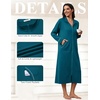 Ekouaer Zipper Robes for Women Long Sleeve Lightweight House Coats with Pockets Zip Up Bathrobe Loungewear S-3XL(Teal)