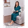 Ekouaer Zipper Robes for Women Long Sleeve Lightweight House Coats with Pockets Zip Up Bathrobe Loungewear S-3XL(Teal)