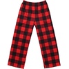 Ekouaer 2 Pack: Boys Pajamas Pants Soft Elastic Waist PJ Bottoms Comfy Lounge Long Pants with 2 Pockets 4-14 Years(Red Plaid_butterfly)