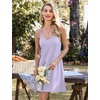Ekouaer 2 Pack Nightgowns for Women Racerback Sleeveless Night Shirt Sexy Sleep Dress Spaghetti Strap Sleepwear S-XXXL(2 Pack-black/Light Purple)