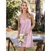 Ekouaer 2 Pack Nightgowns for Women Racerback Sleeveless Night Shirt Sexy Sleep Dress Spaghetti Strap Sleepwear S-XXXL(2 Pack-black/Pink Flower)