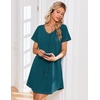 Ekouaer Cotton Nightgowns for Women 3 Pack Night Gown Short Sleeve Sleepshirts V Neck Sleepwear Soft Tshirt Pajama Dress(Black/Blue Green/Blue Stars)