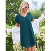 Ekouaer Cotton Nightgowns for Women 3 Pack Night Gown Short Sleeve Sleepshirts V Neck Sleepwear Soft Tshirt Pajama Dress(Black/Blue Green/Blue Stars)