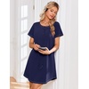 Ekouaer Cotton Nightgowns for Women 3 Pack Night Gown Short Sleeve Sleepshirts V Neck Sleepwear Soft Tshirt Pajama Dress(Black/Grey/Navy Blue)