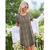 Ekouaer Cotton Nightgowns for Women 3 Pack Night Gown Short Sleeve Sleepshirts V Neck Sleepwear Soft Tshirt Pajama Dress(Black/Light Grey/Leopard)