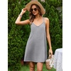 Ekouaer Cotton Nightgowns for Women Sleeveless Racerback Night Gown Spaghetti Strap Sleep Dress Chemise Sleepwear(Light Grey)