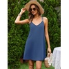 Ekouaer Cotton Nightgowns for Women Sleeveless Racerback Night Gown Spaghetti Strap Sleep Dress Chemise Sleepwear(Navy)