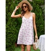 Ekouaer Cotton Nightgowns for Women Sleeveless Racerback Night Gown Spaghetti Strap Sleep Dress Chemise Sleepwear(White Pink Floral)