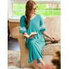 Ekouaer Long Nightgown, Womens V Neck Loungewear Oversized Sleepwear Loose Sleep Dress S-4XL(Light Green)
