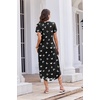 Ekouaer Long Nightgowns for Women Button Night Gowns Short Sleeve Sleepwear Full Length Sleep Shirts With Pockets S-4XL(Butterfly)