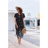 Ekouaer Long Nightgowns for Women Button Night Gowns Short Sleeve Sleepwear Full Length Sleep Shirts With Pockets S-4XL(Butterfly Flowers)