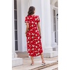 Ekouaer Long Nightgowns for Women Button Night Gowns Short Sleeve Sleepwear Full Length Sleep Shirts With Pockets S-4XL(Christmas Elk)