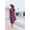 Ekouaer Long Nightgowns for Women Button Night Gowns Short Sleeve Sleepwear Full Length Sleep Shirts With Pockets S-4XL(Eggplant Purple)