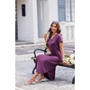 Ekouaer Long Nightgowns for Women Button Night Gowns Short Sleeve Sleepwear Full Length Sleep Shirts With Pockets S-4XL(Eggplant Purple)