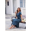 Ekouaer Long Nightgowns for Women Button Night Gowns Short Sleeve Sleepwear Full Length Sleep Shirts With Pockets S-4XL(Navy)